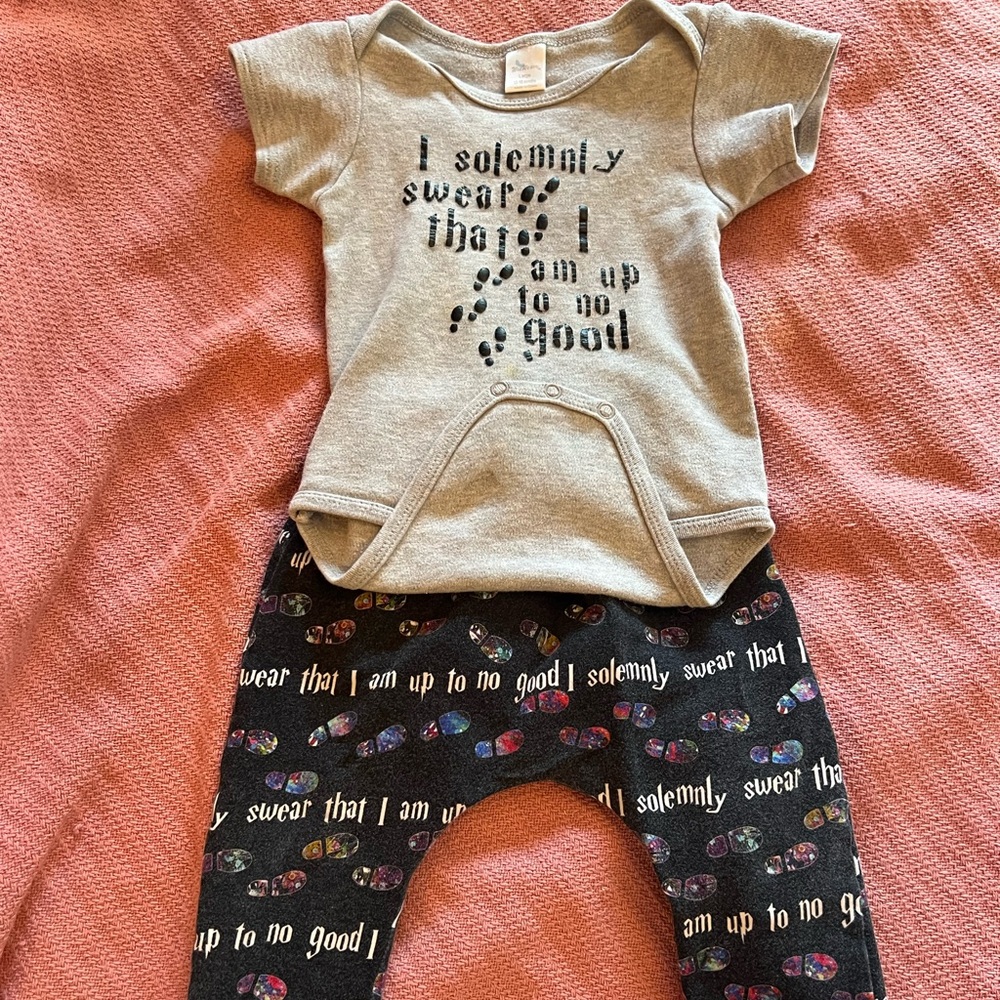 Baby Harry Potter outfit Mischief Managed
